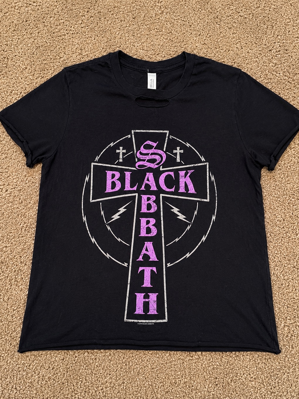Cropped Black Sabbath Graphic Tee Bella Canvas Size Xl